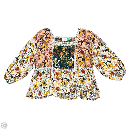 Top Long Sleeve By Maeve In Multi-colored, Size: 1x