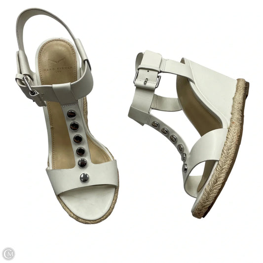Sandals Heels Wedge By Marc Fisher In White, Size: 6