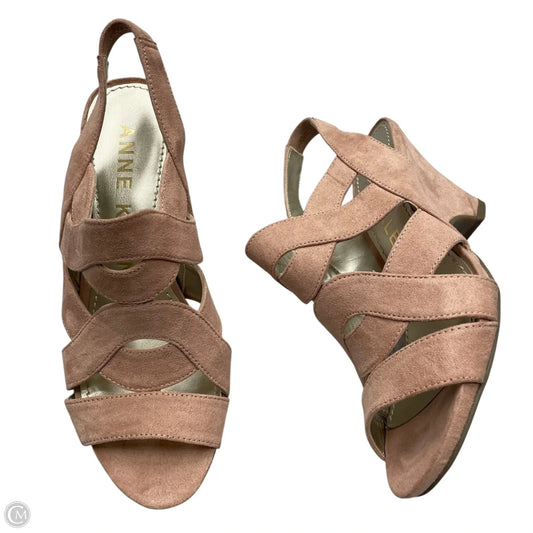 Sandals Heels Wedge By Anne Klein In Pink, Size: 6