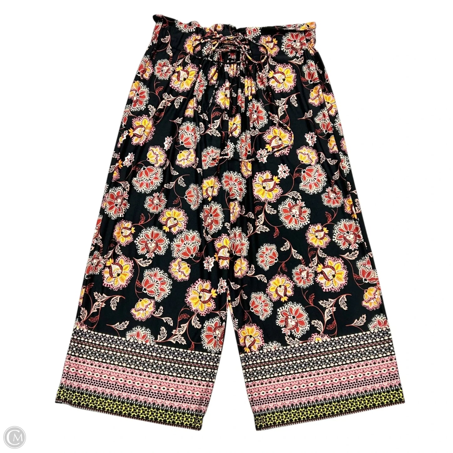 Pants Wide Leg By John Paul Richard In Black & Pink, Size: Xl