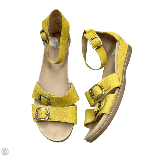 Sandals Heels Wedge By Dansko In Yellow, Size: 11.5