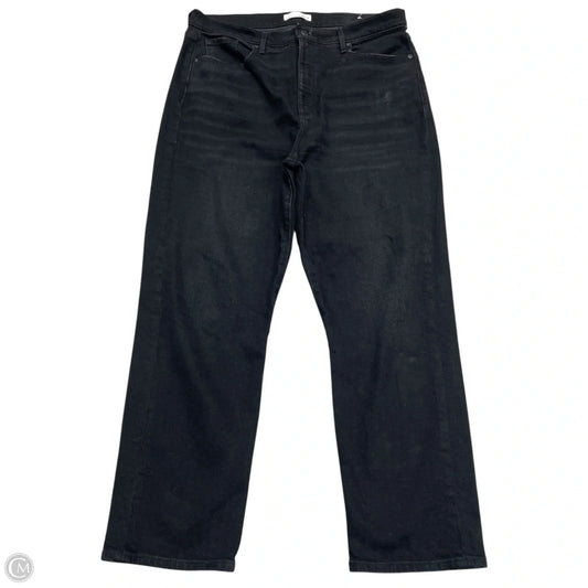 Jeans Straight By Loft In Black Denim, Size: 14