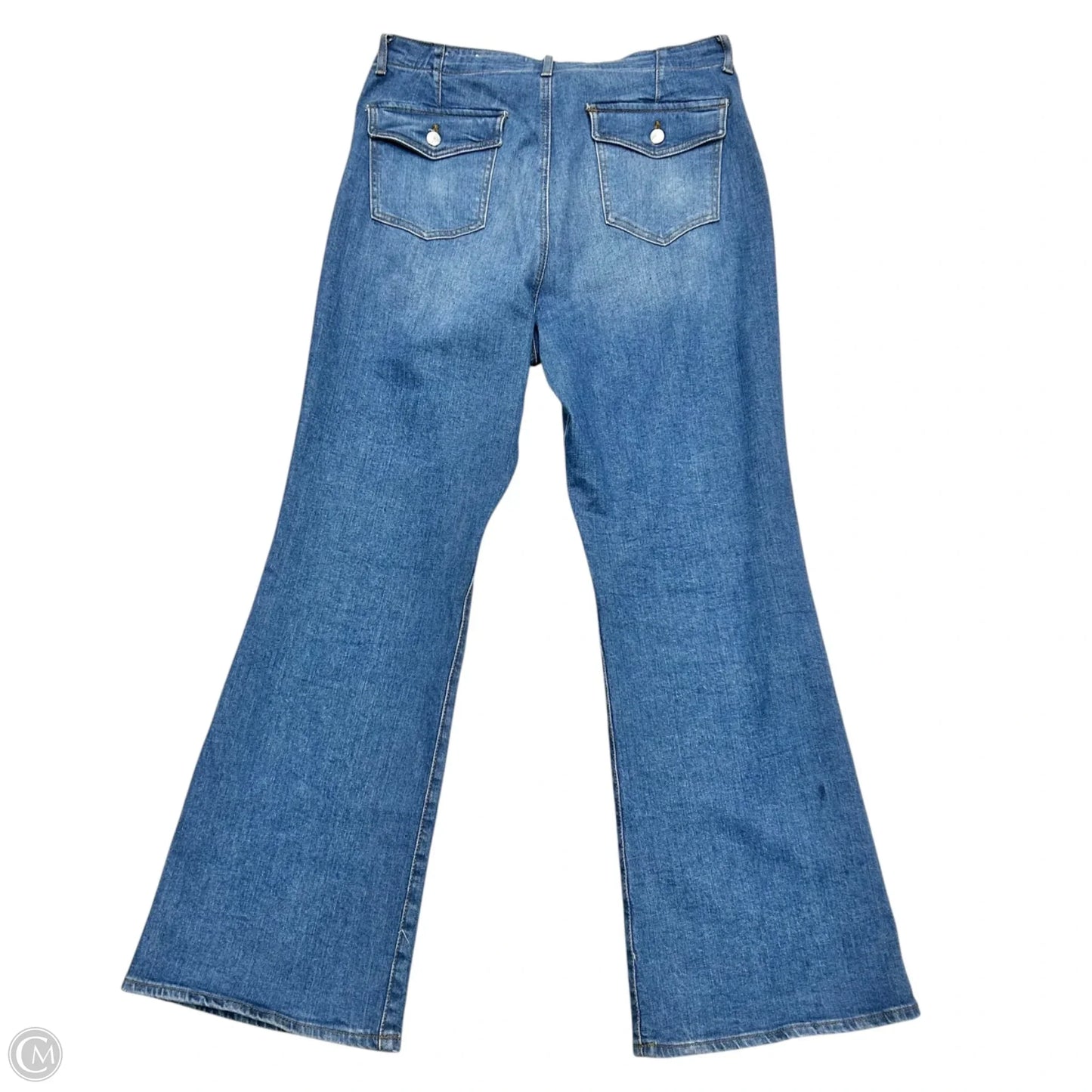 Jeans Flared By Loft In Blue Denim, Size: 14