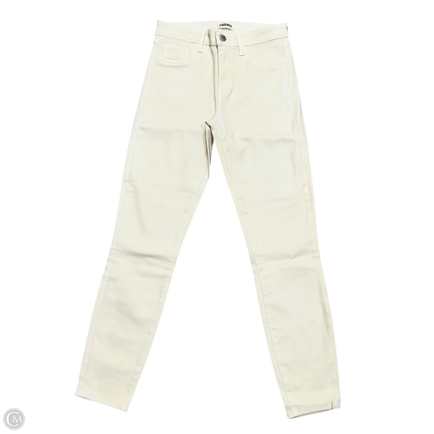 Jeans Skinny By L Agence In Cream Denim, Size: 0