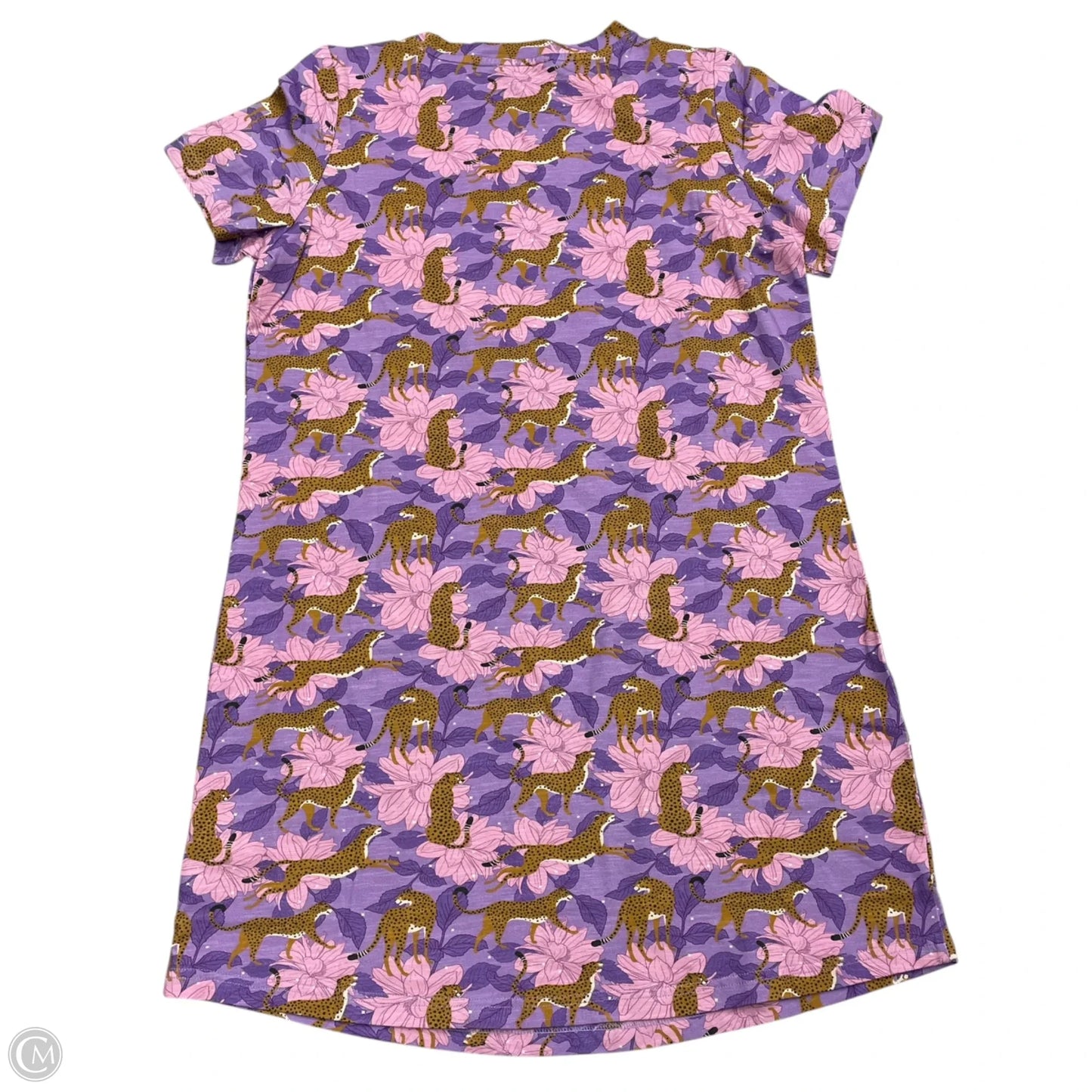 Dress Casual Short By J Flower In Purple & Tan, Size: M