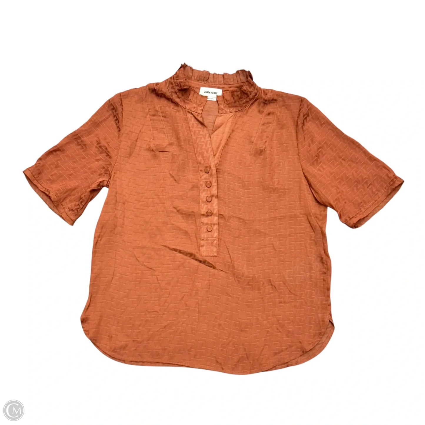 Top Short Sleeve By Zadig And Voltaire In Orange, Size: S