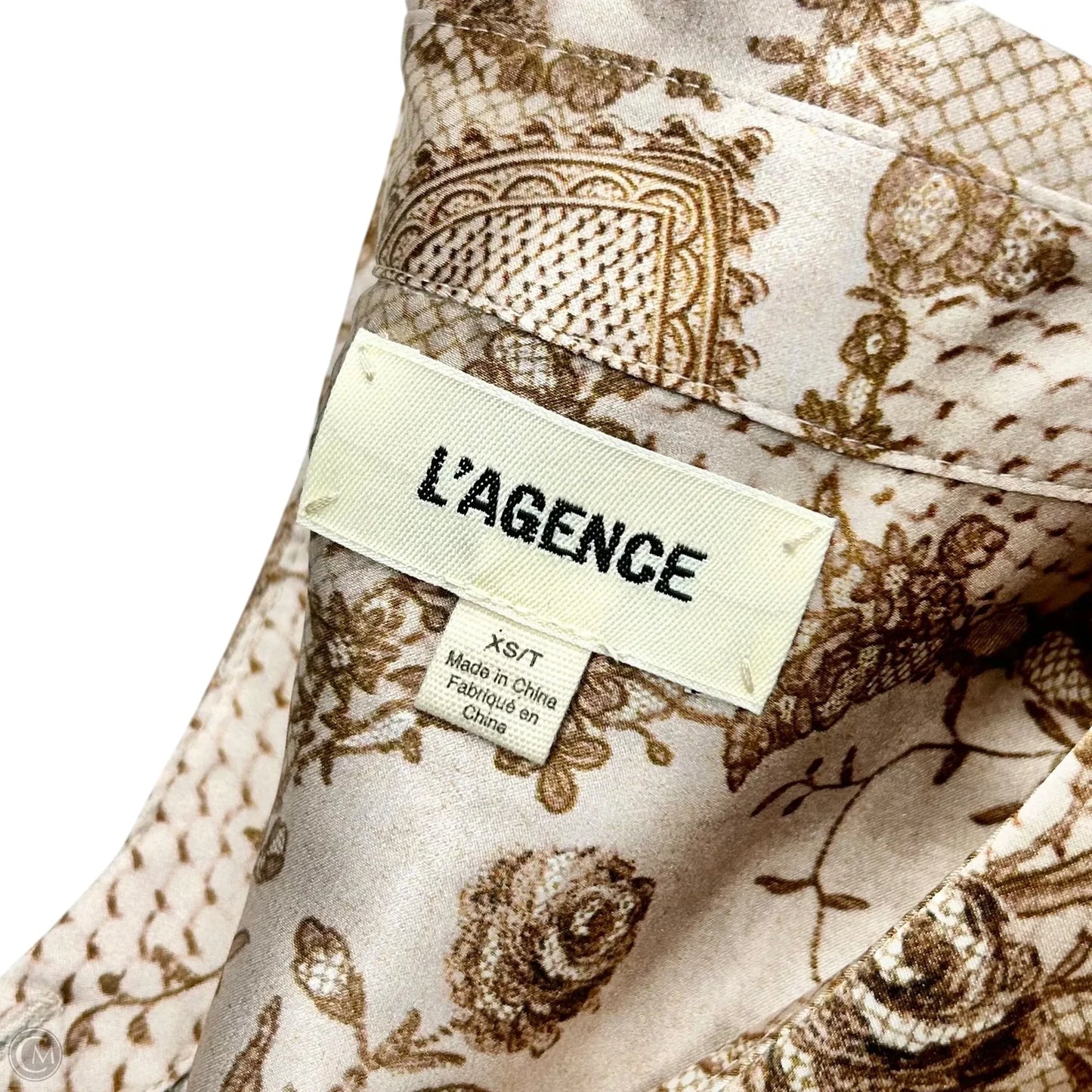 Top Long Sleeve By L Agence In Cream & Tan, Size: Xs