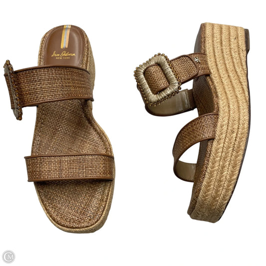 Sandals Heels Wedge By Sam Edelman In Tan, Size: 10