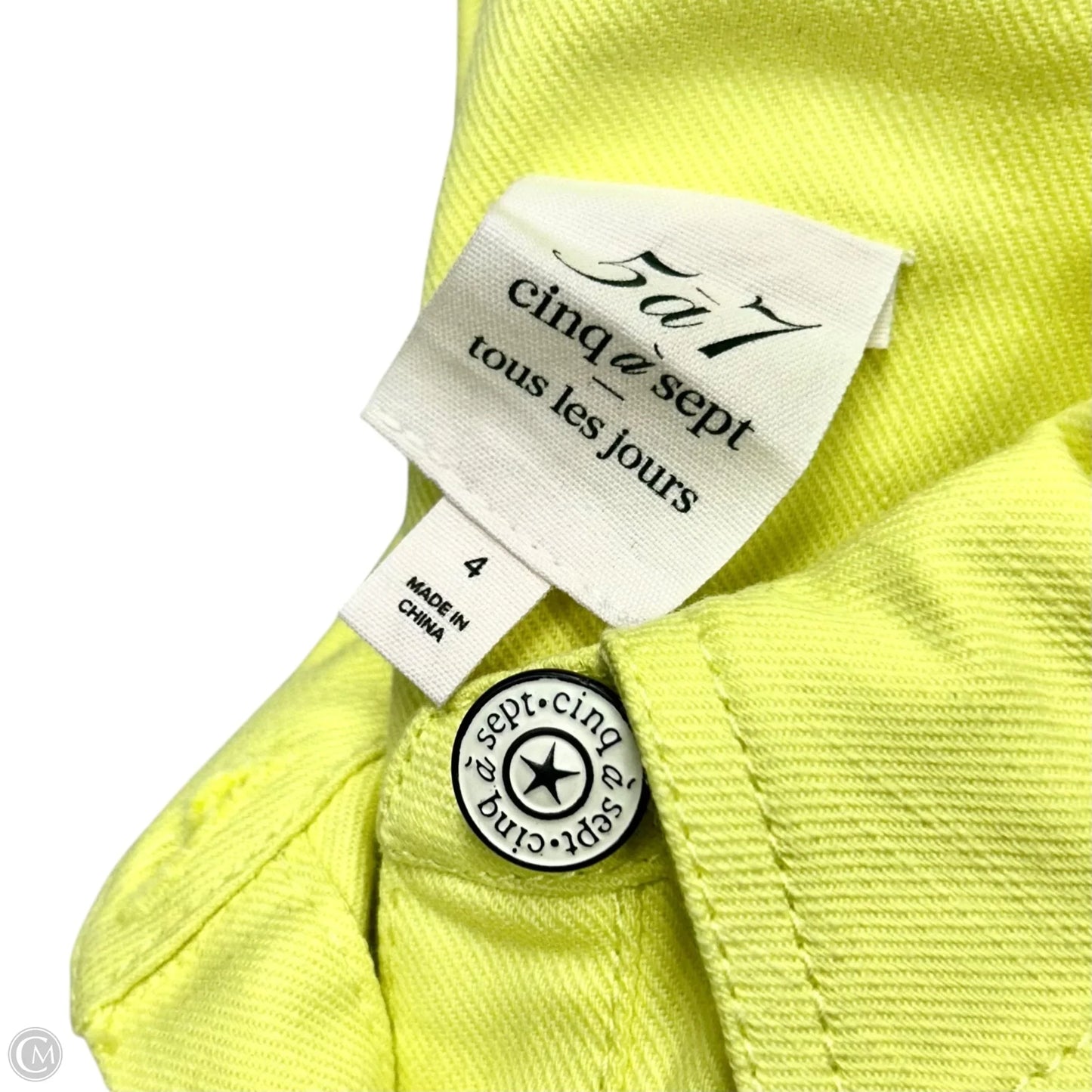 Dress Casual Short By Cinc A Sept In Yellow Denim, Size: S