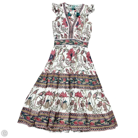 Dress Casual Maxi By Bell In Pink & White, Size: S