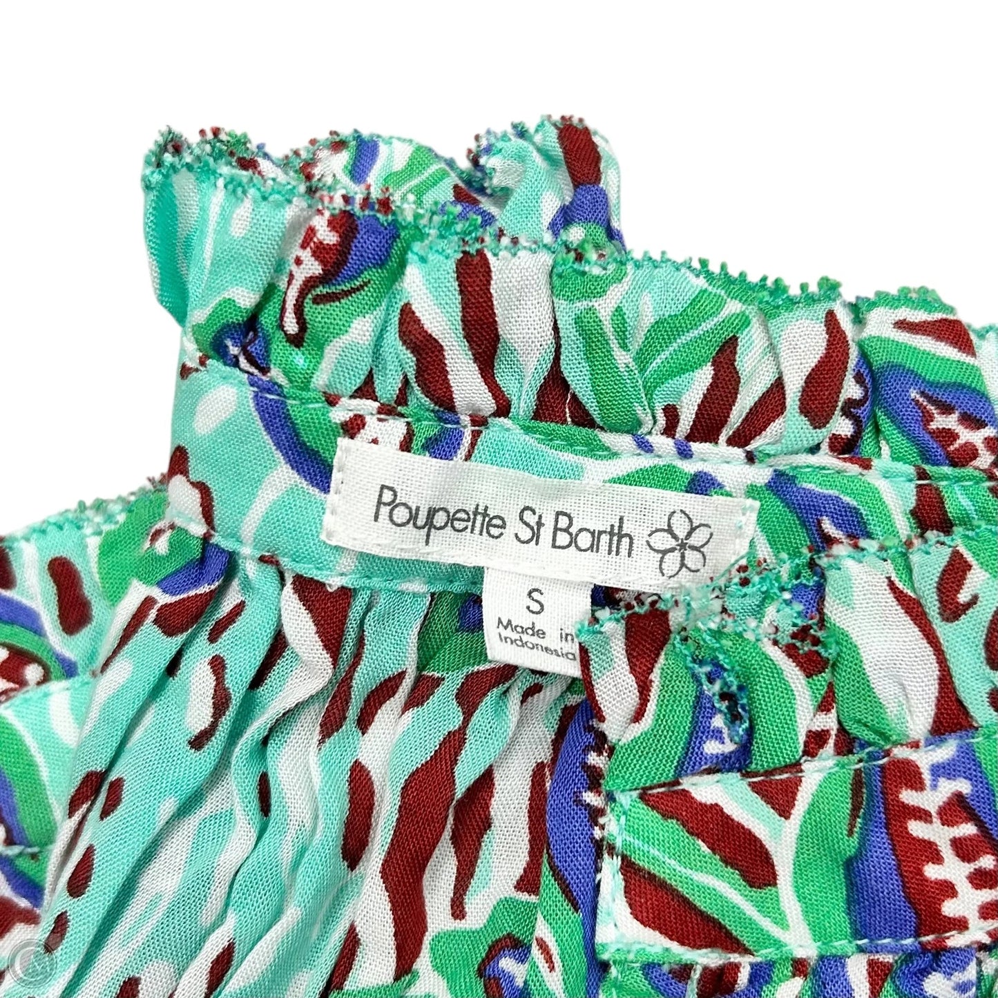 Dress Casual Short By Poupette St Barth In Green & Red, Size: S