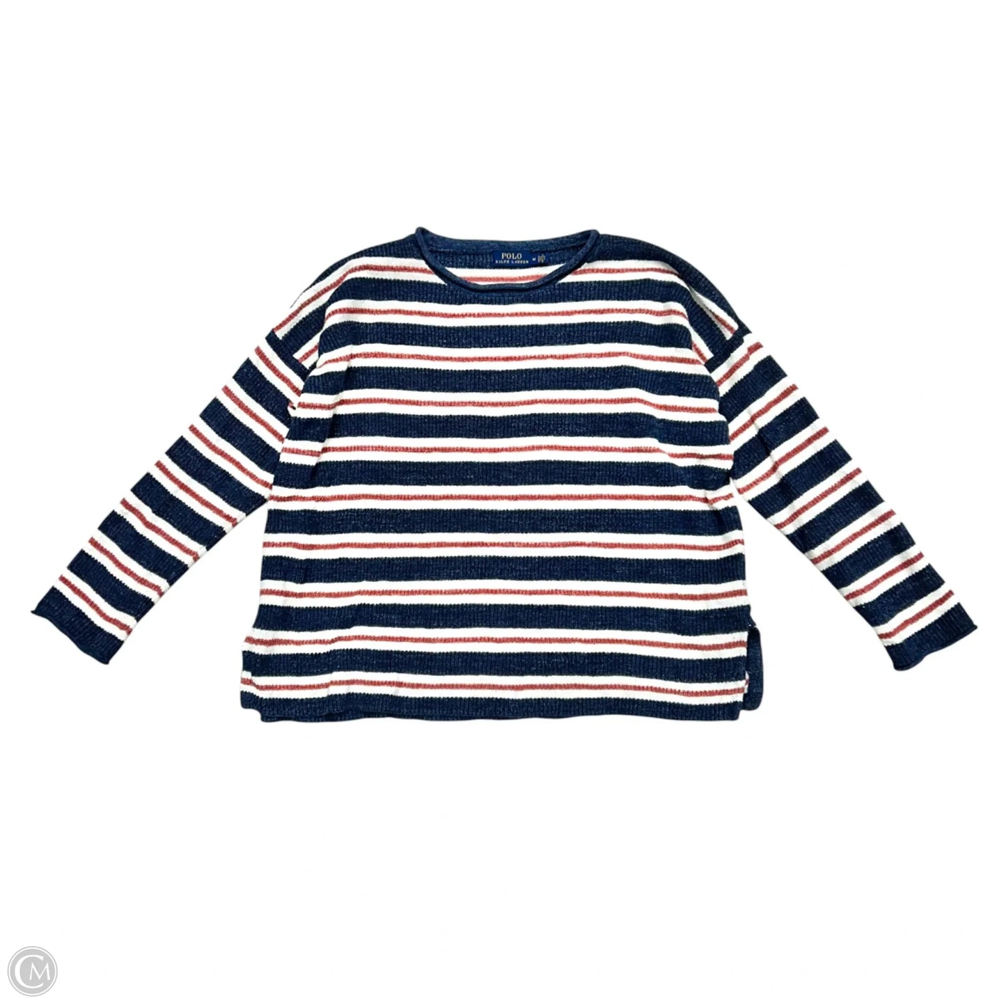 Sweater By Polo Ralph Lauren In Blue Red & White, Size: M
