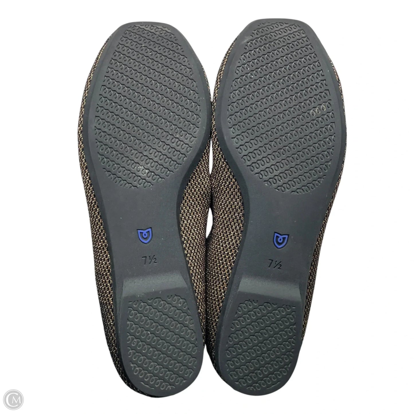 Shoes Flats By Rothys In Black & Gold, Size: 7.5