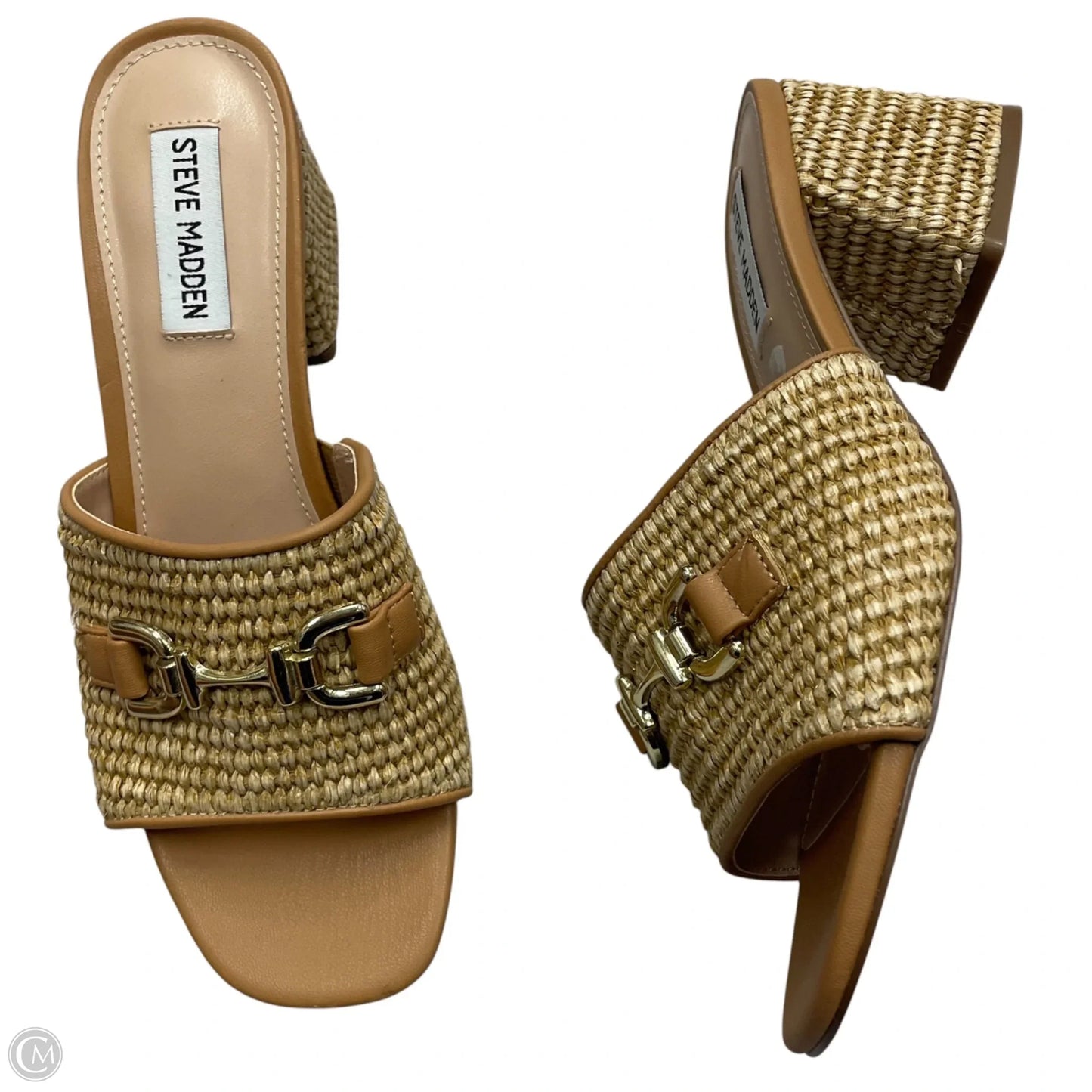 Sandals Heels Block By Steve Madden In Tan, Size: 8