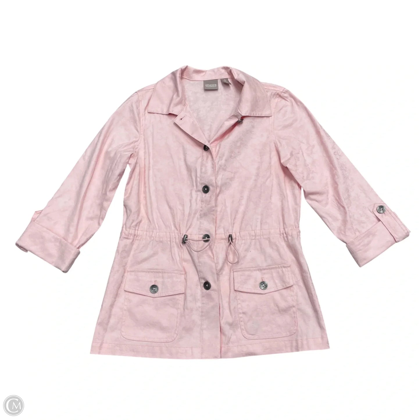 Jacket Shirt By Chicos In Pink, Size: S