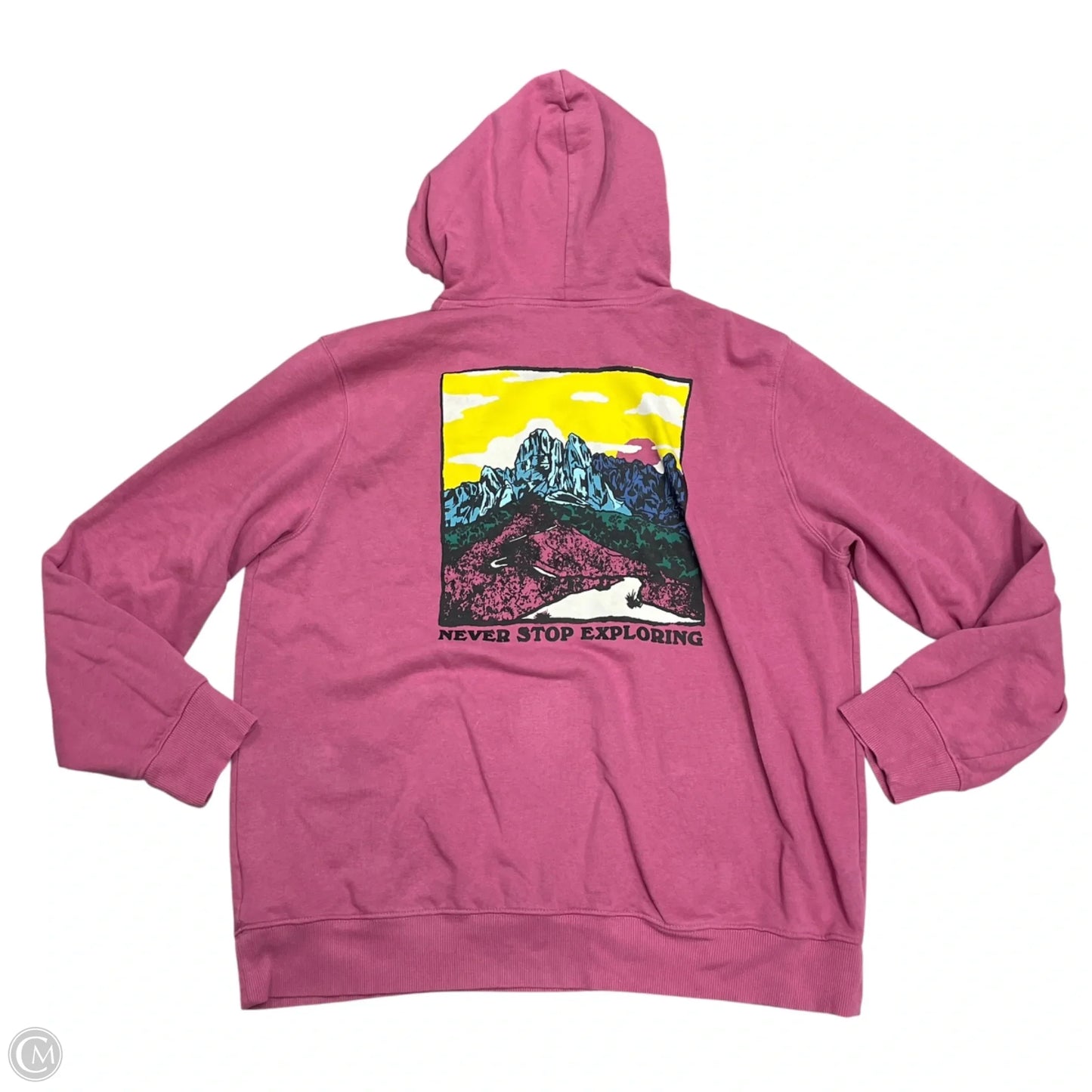 Sweatshirt Hoodie By The North Face In Pink & Yellow, Size: Xl