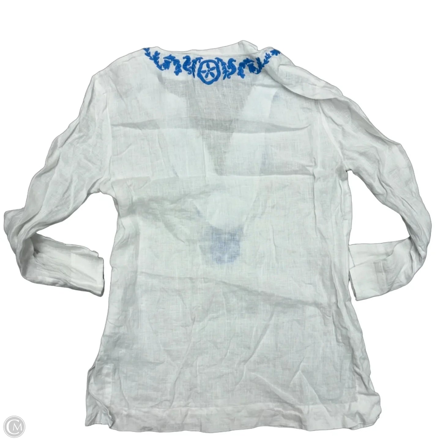 Top Long Sleeve Designer By Lilly Pulitzer In Blue & White, Size: Xs