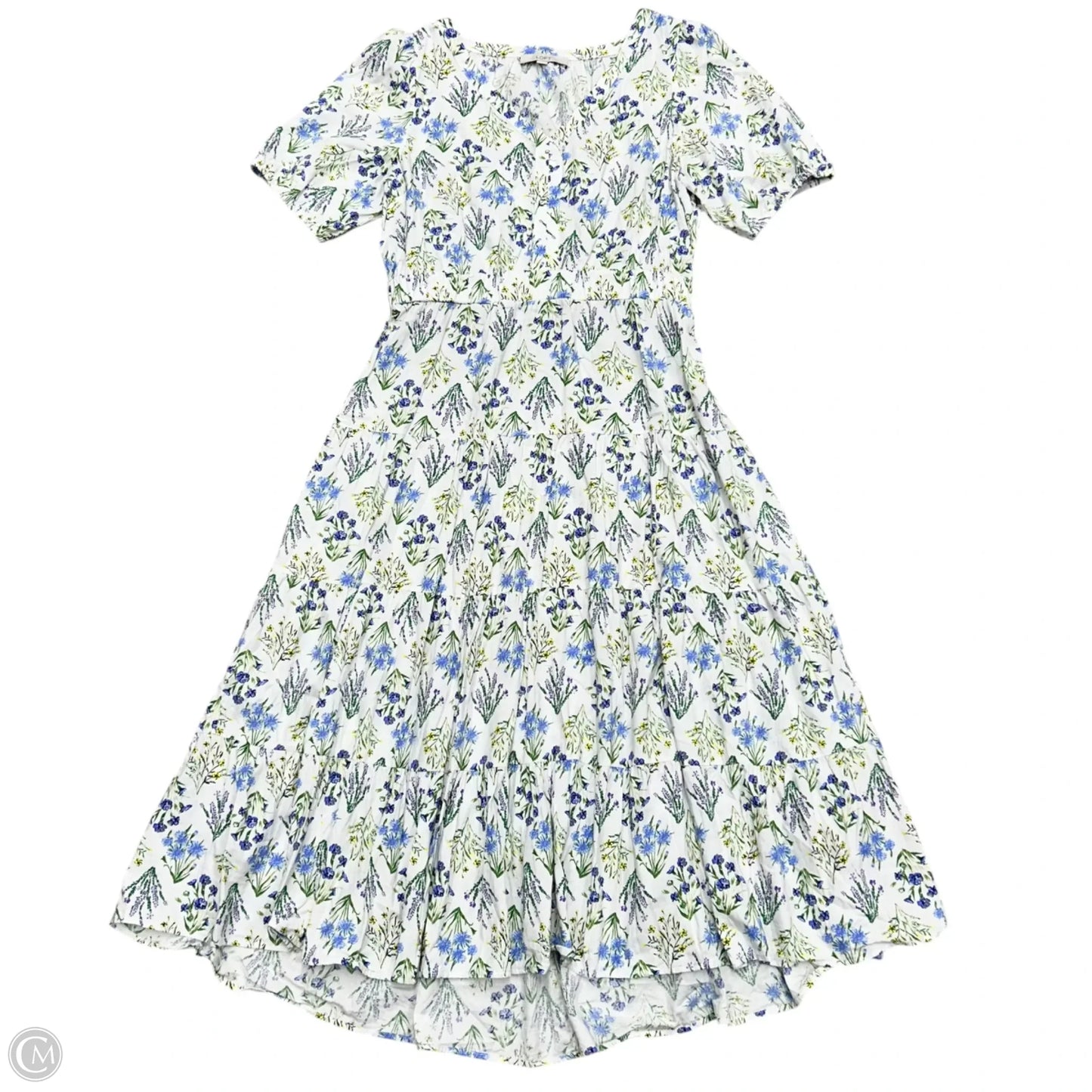 Dress Casual Maxi By Loft In White & Yellow, Size: Xl