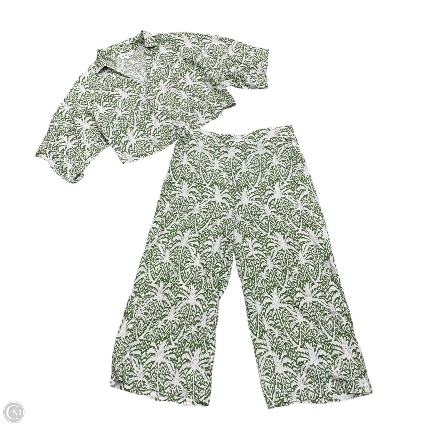 Pants Set 2pc By Panama Jack In Green & White, Size: L