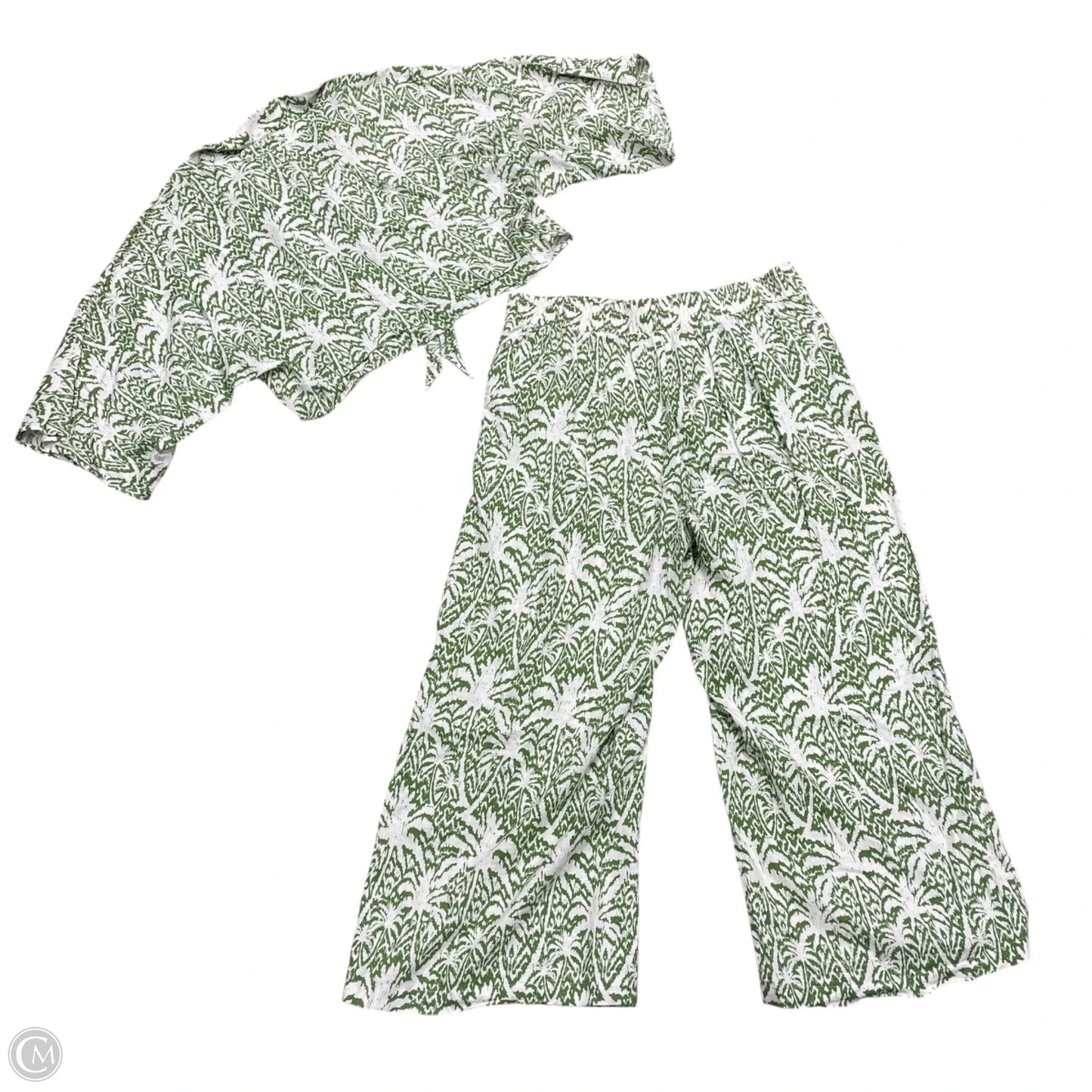 Pants Set 2pc By Panama Jack In Green & White, Size: L
