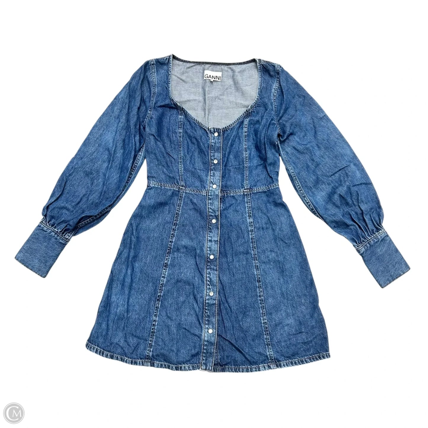 Dress Casual Short By Ganni In Blue Denim, Size: S