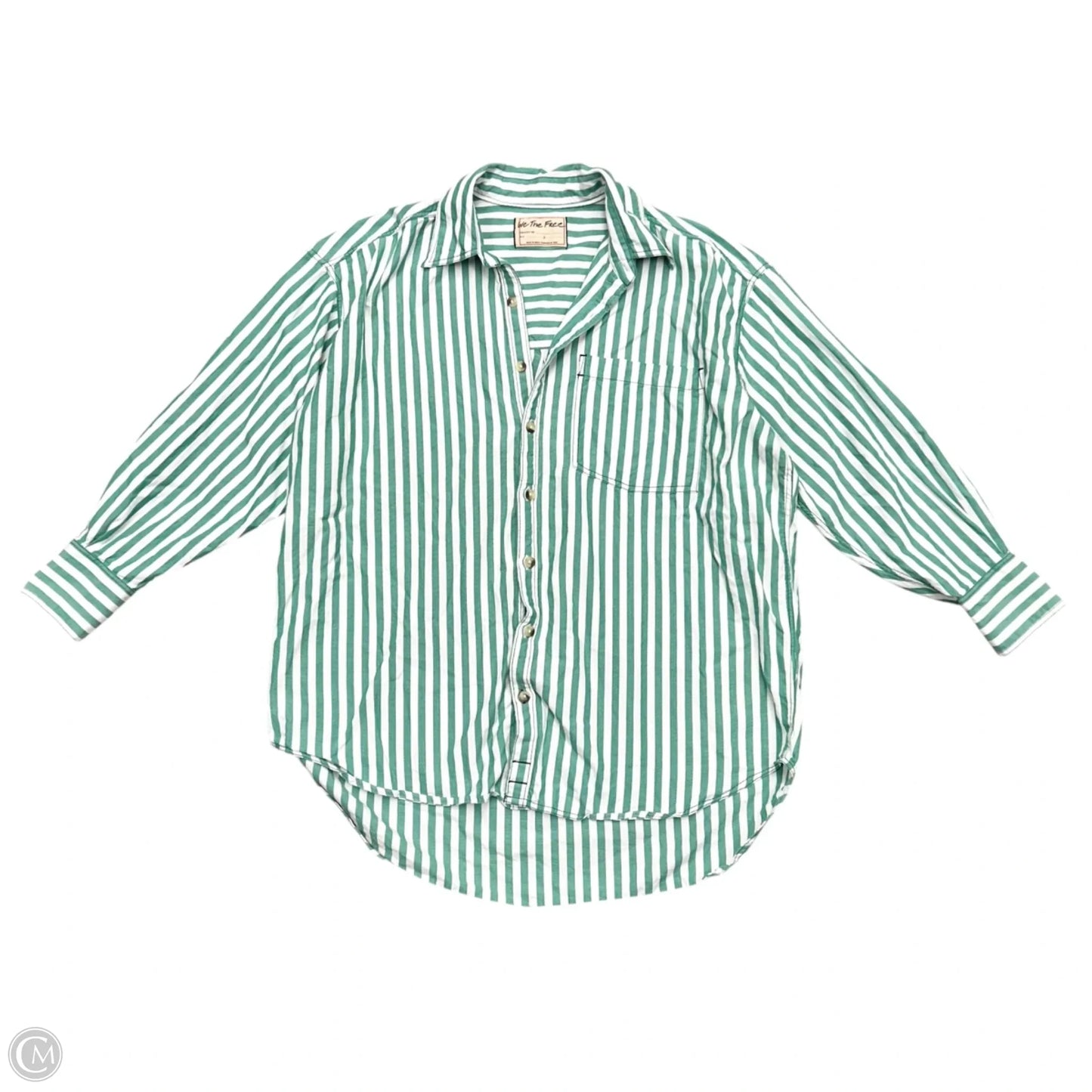 Top Long Sleeve By We The Free In Green & White, Size: S