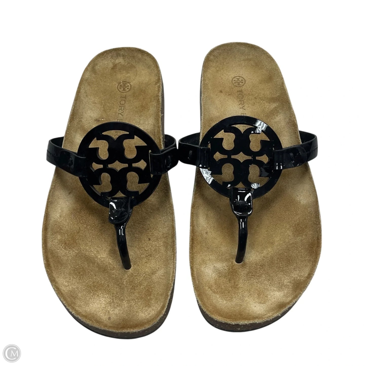 Sandals Designer By Tory Burch In Black & Tan, Size: 8.5