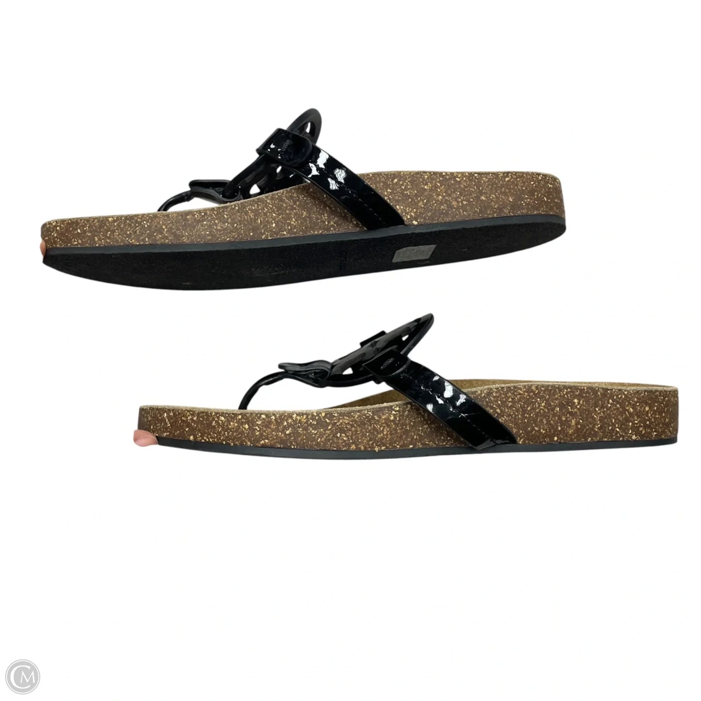 Sandals Designer By Tory Burch In Black & Tan, Size: 8.5