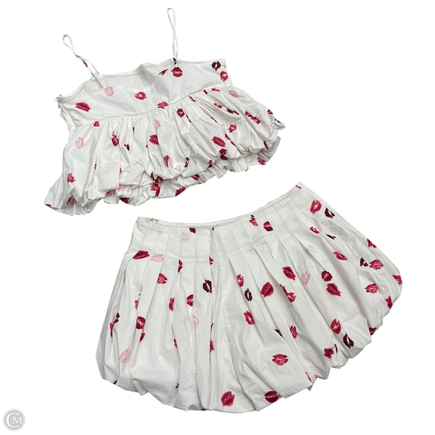 Shorts Set By Maeve In Pink & White, Size: L/Xl
