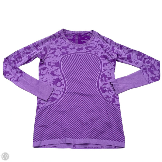 Athletic Top Long Sleeve Crewneck By Lululemon In Purple, Size: L