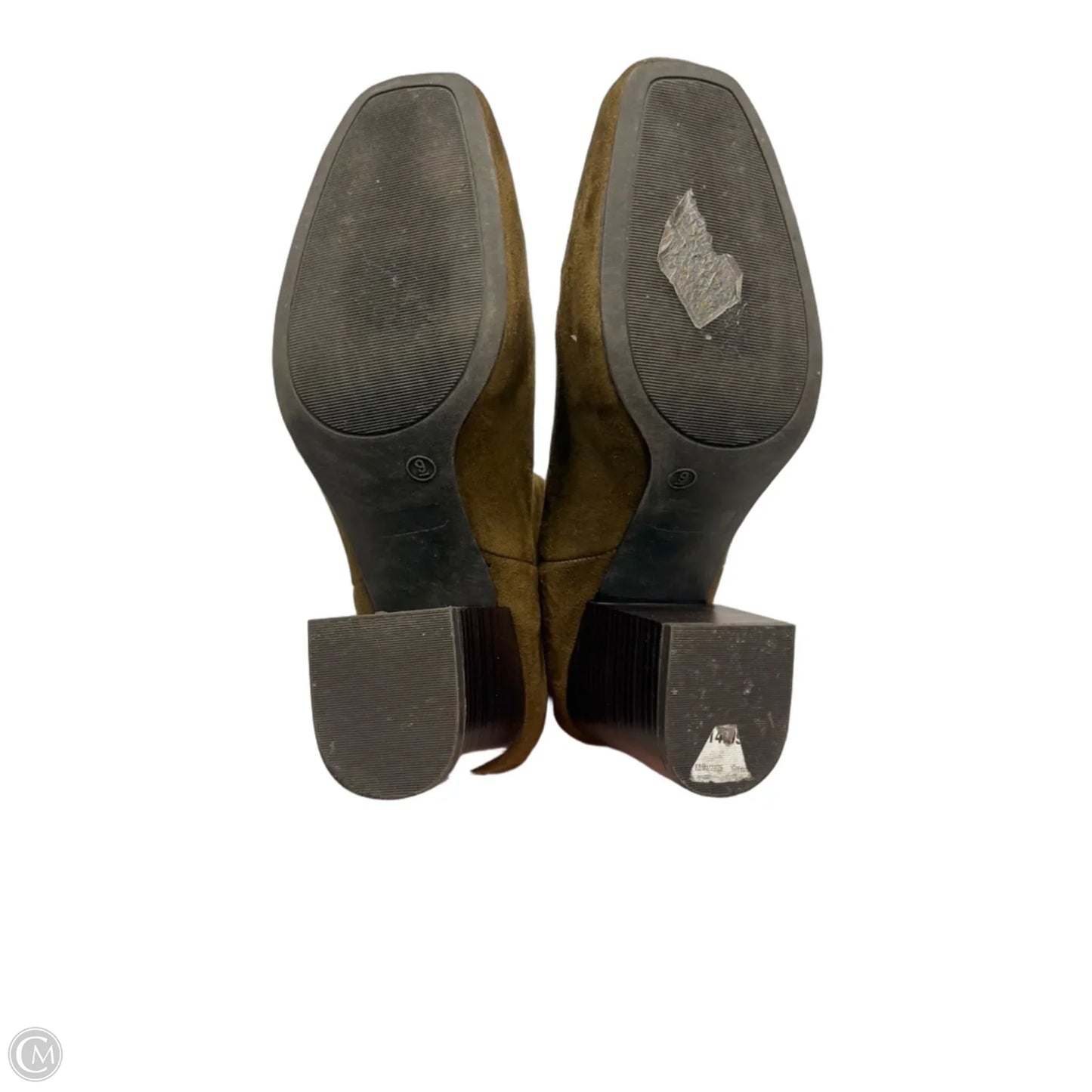 Boots Ankle Heels  In Green, Size: 9