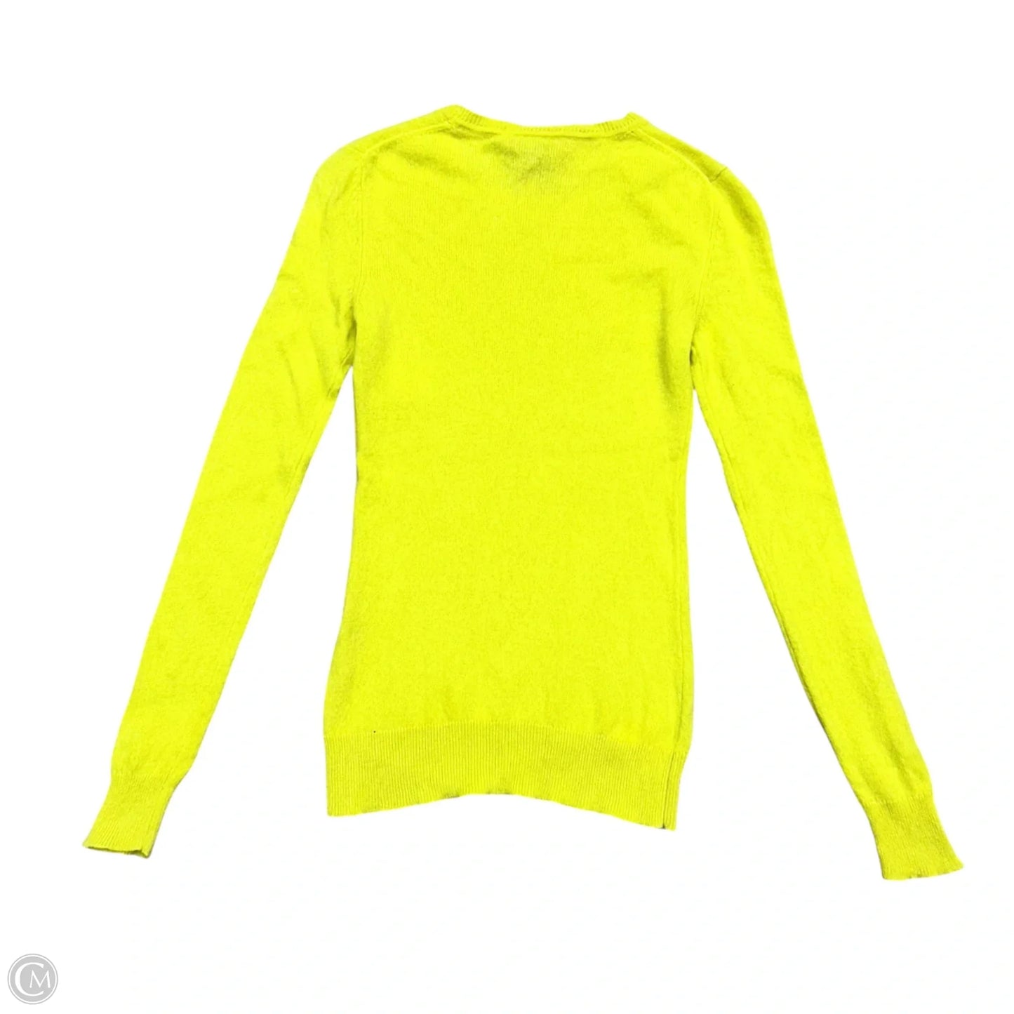 Sweater Cashmere By Lord And Taylor In Chartreuse, Size: Xs