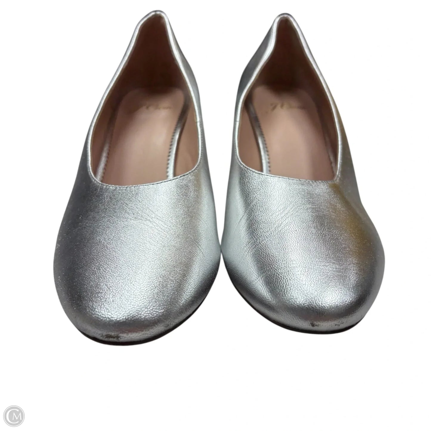 Shoes Heels Block By J. Crew In Silver, Size: 8.5