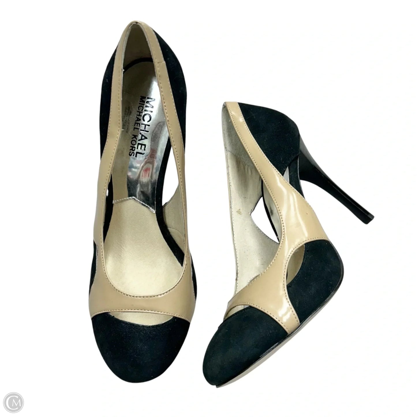 Shoes Heels Stiletto By Michael By Michael Kors In Black & Cream, Size: 6
