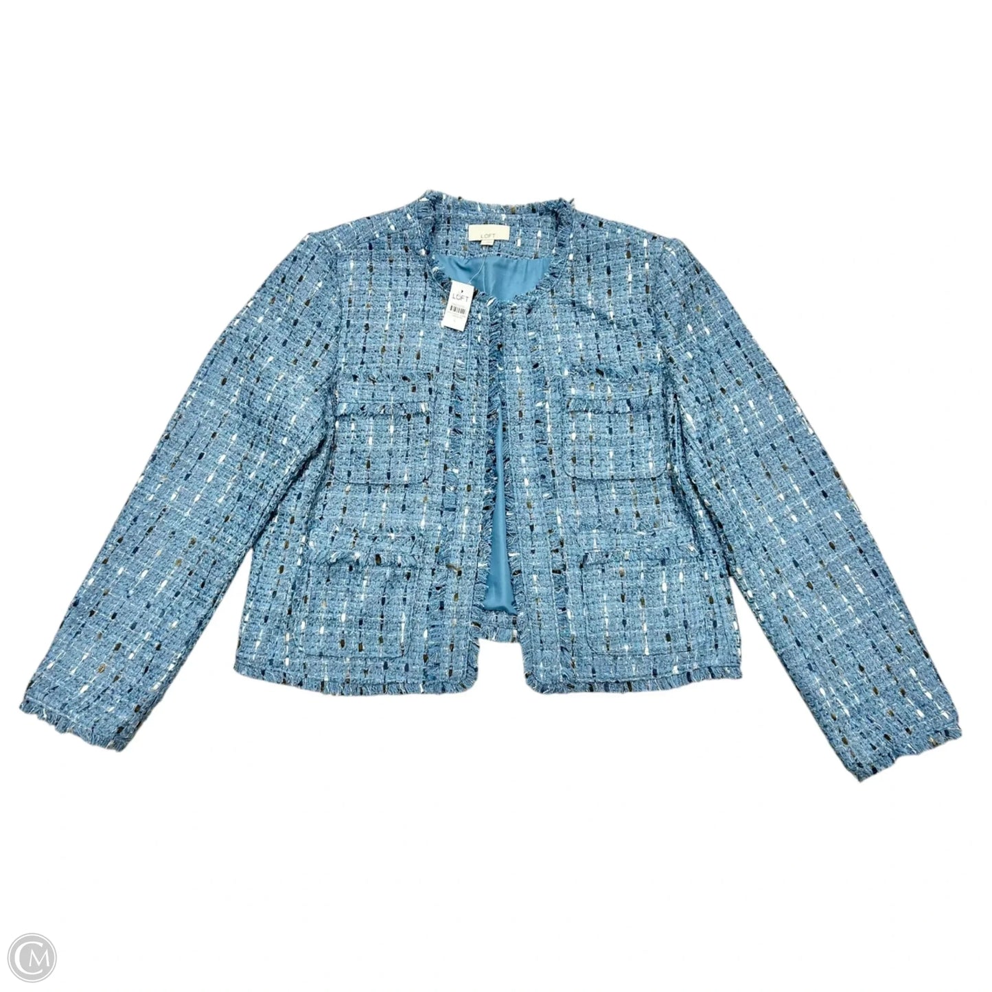 Blazer By Loft In Blue & White, Size: L