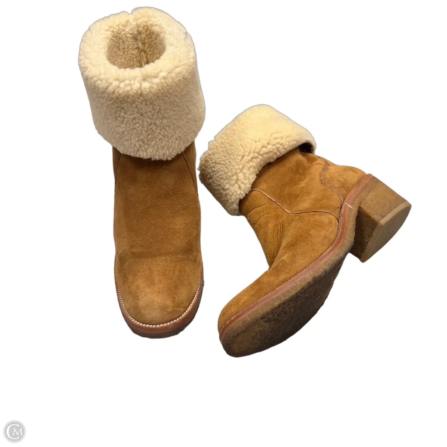 Boots Designer By Coach In Tan, Size: 7.5