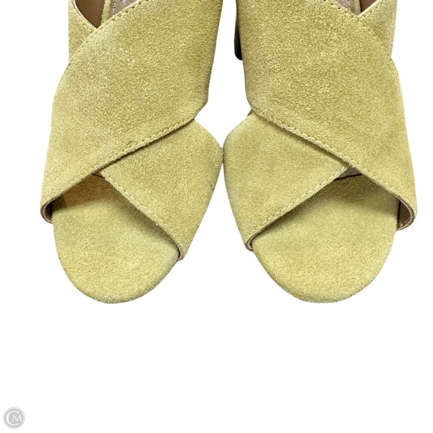 Sandals Heels Block By Aerosoles In Chartreuse, Size: 5.5