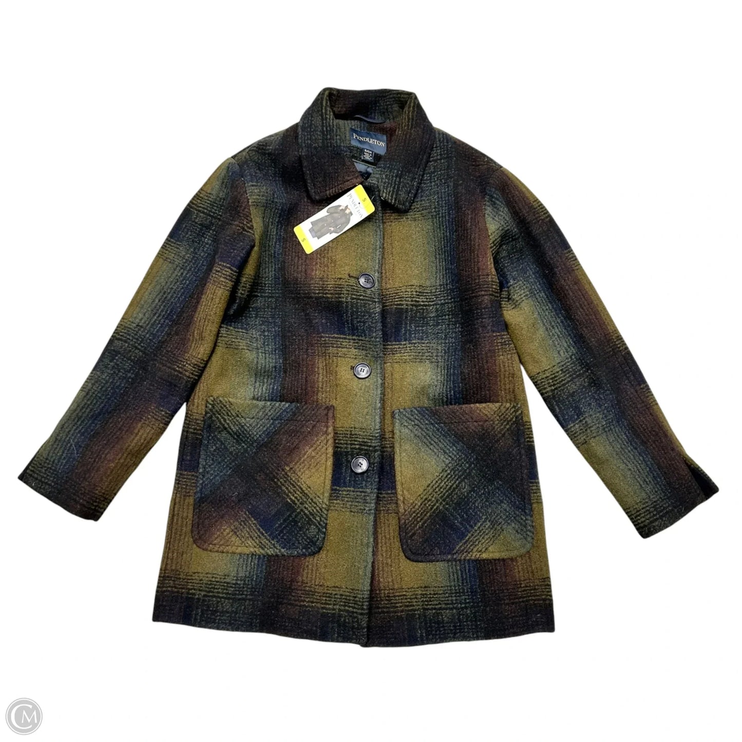 Coat Peacoat By Pendleton In Plaid Pattern, Size: S