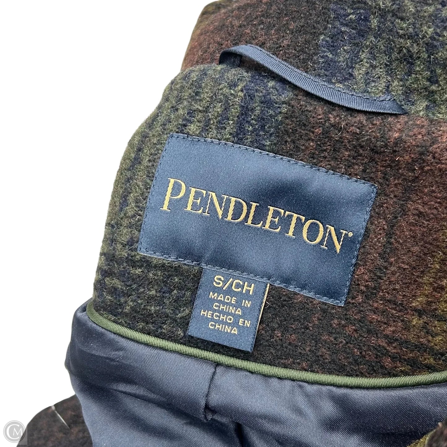 Coat Peacoat By Pendleton In Plaid Pattern, Size: S