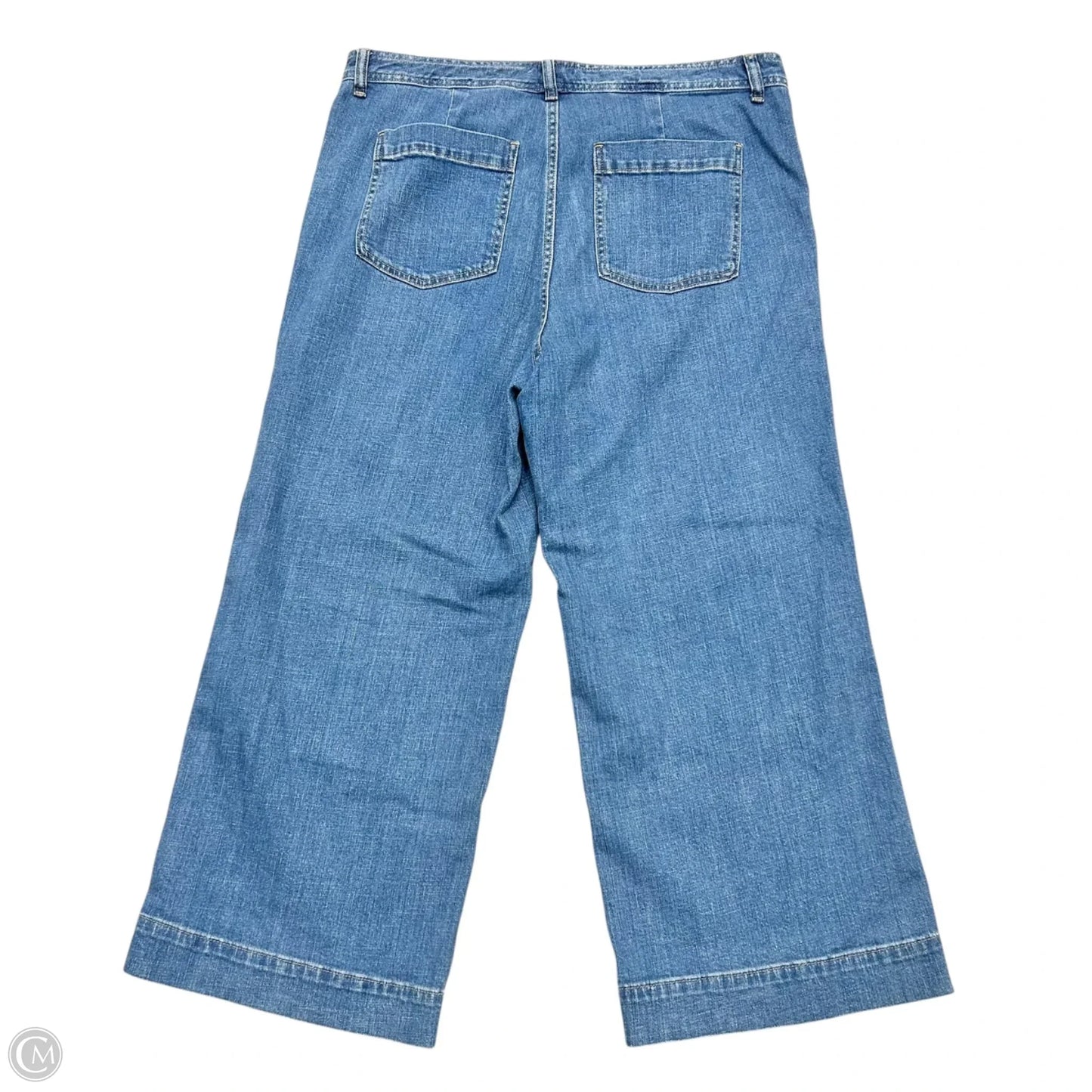 Jeans Wide Leg By Gap In Blue Denim, Size: 16