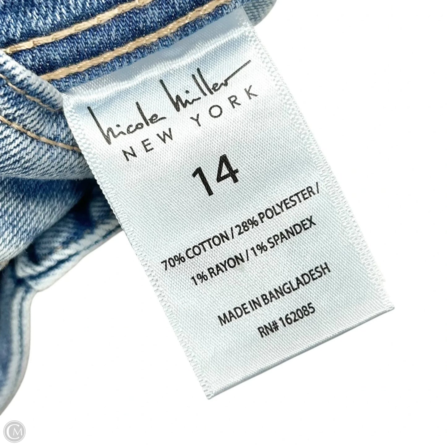 Jeans Wide Leg By Nicole By Nicole Miller In Blue Denim, Size: 14