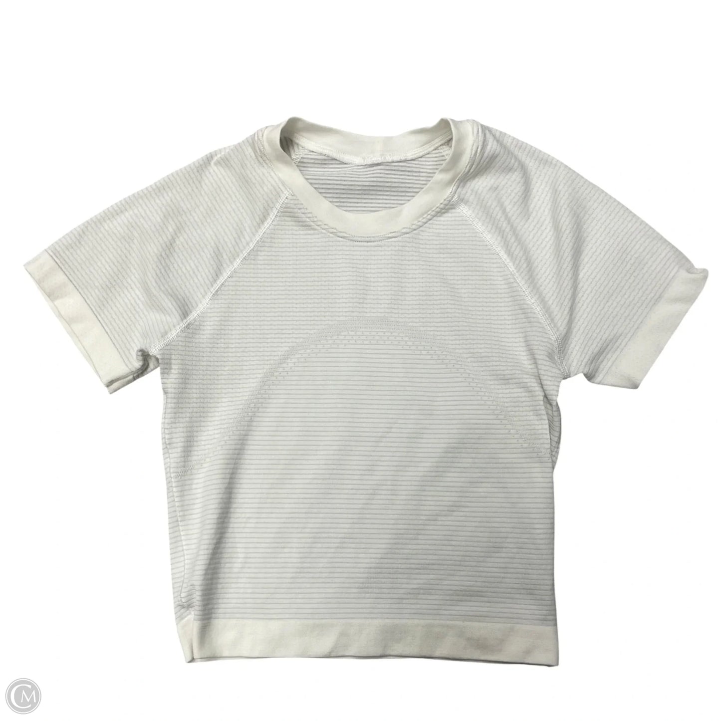 Athletic Top Short Sleeve By Lululemon In White, Size: Xs