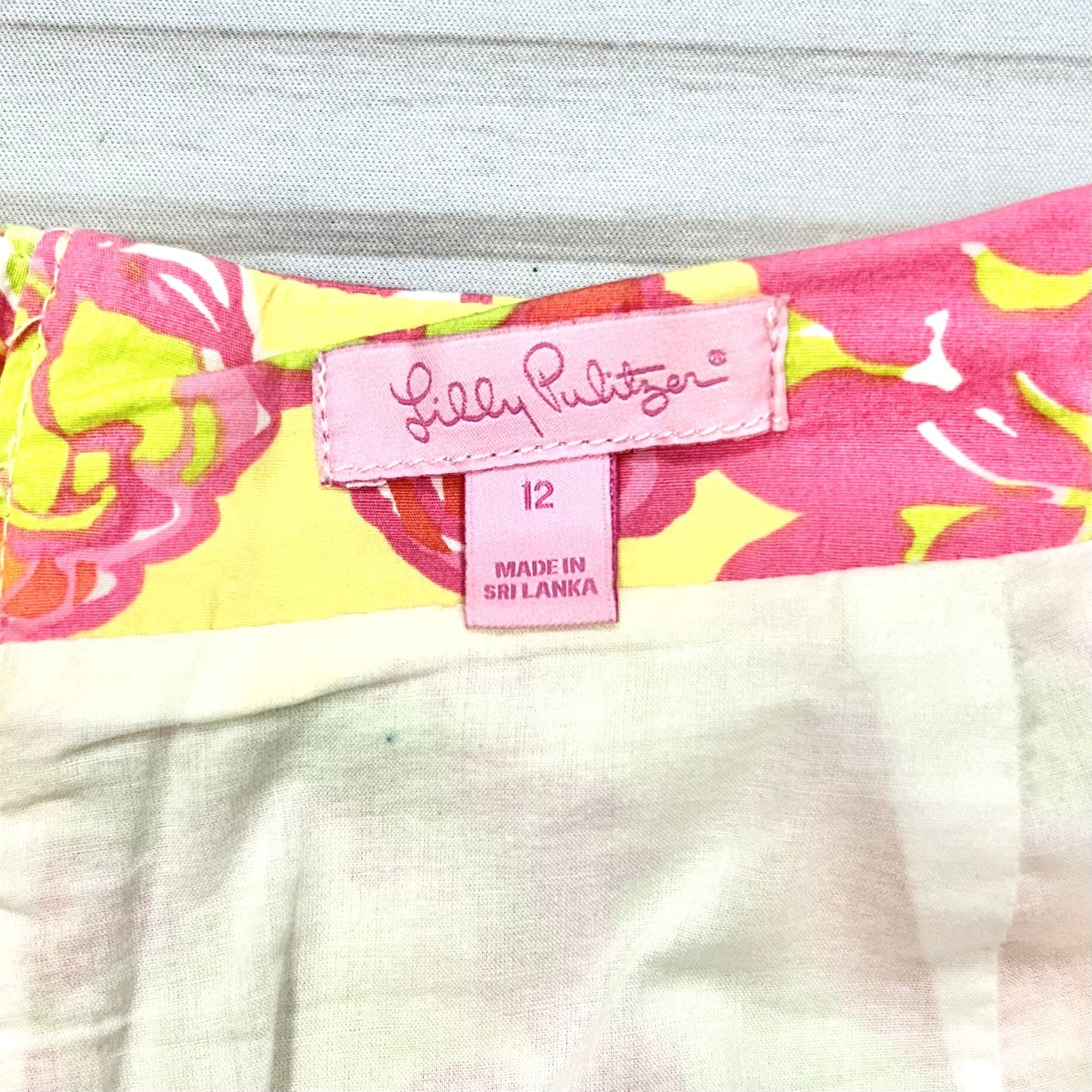 Pink & Yellow Skirt Designer By Lilly Pulitzer, Size: 12