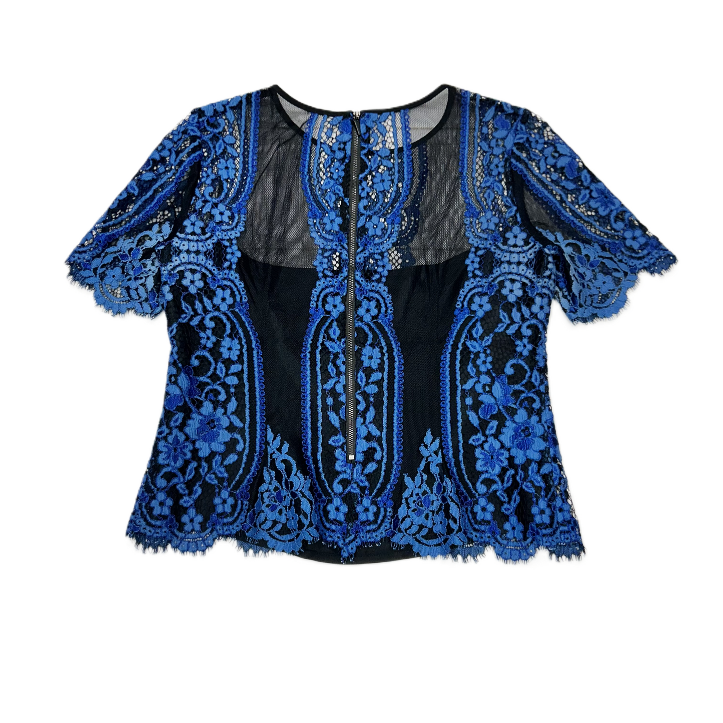 Black & Blue Top Short Sleeve Designer By Nanette Lepore, Size: S