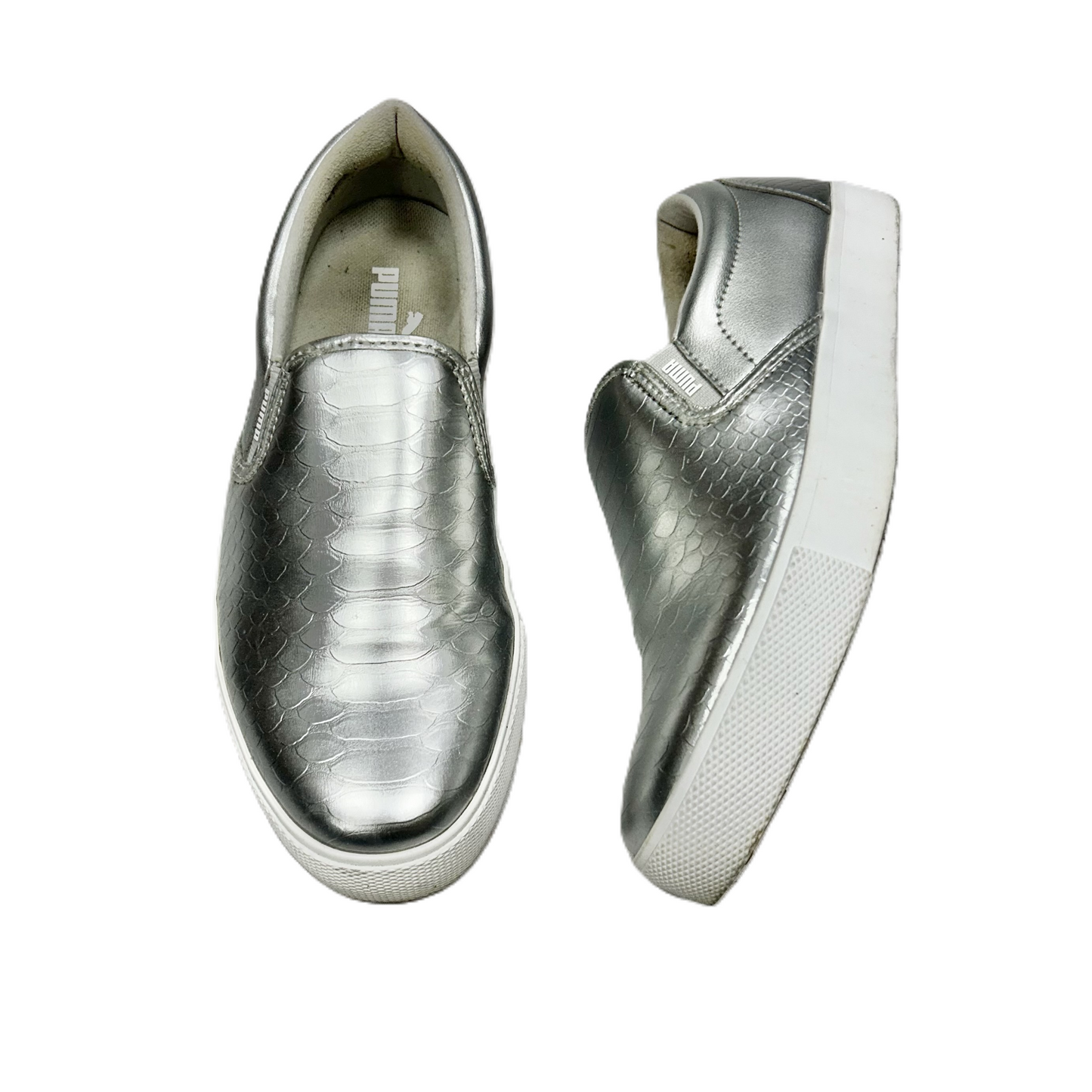 Silver Shoes Sneakers By Puma, Size: 7.5