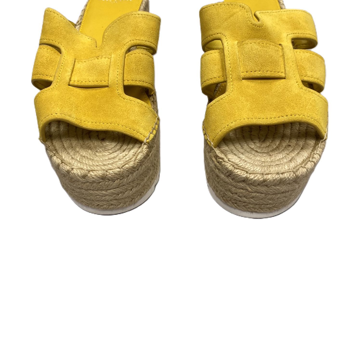 Yellow Sandals Heels Wedge By Marc Fisher, Size: 9.5