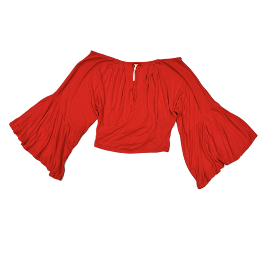 Red Top 3/4 Sleeve By Free People, Size: Xs