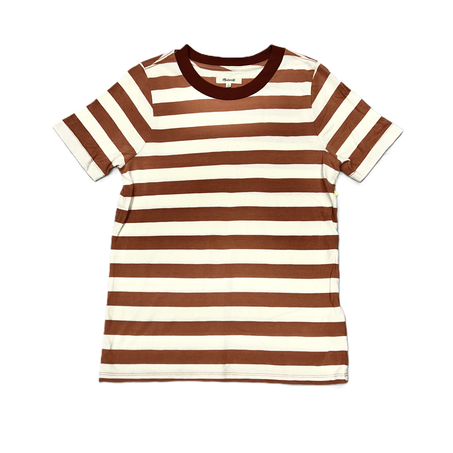 Top Short Sleeve By Madewell In Striped Pattern, Size: S