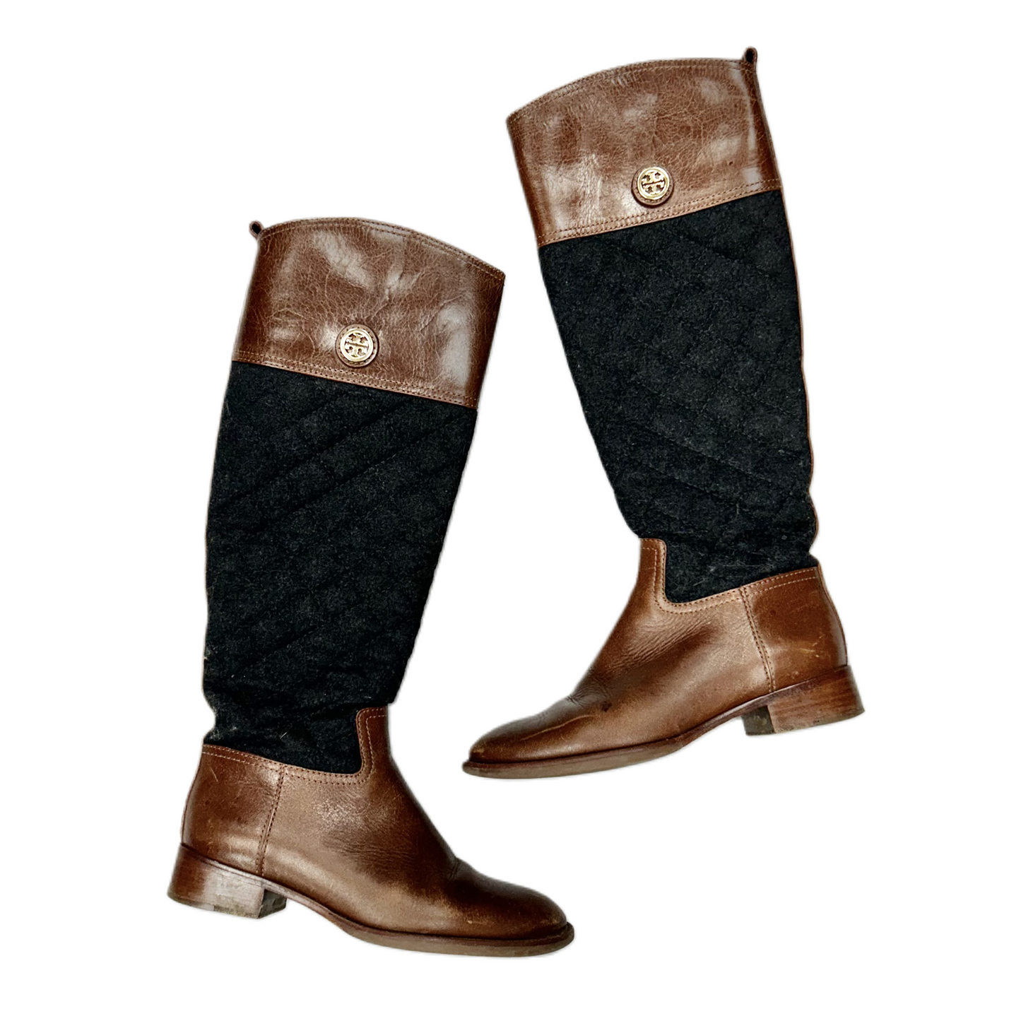 Boots Designer By Tory Burch In Brown & Grey, Size: 6