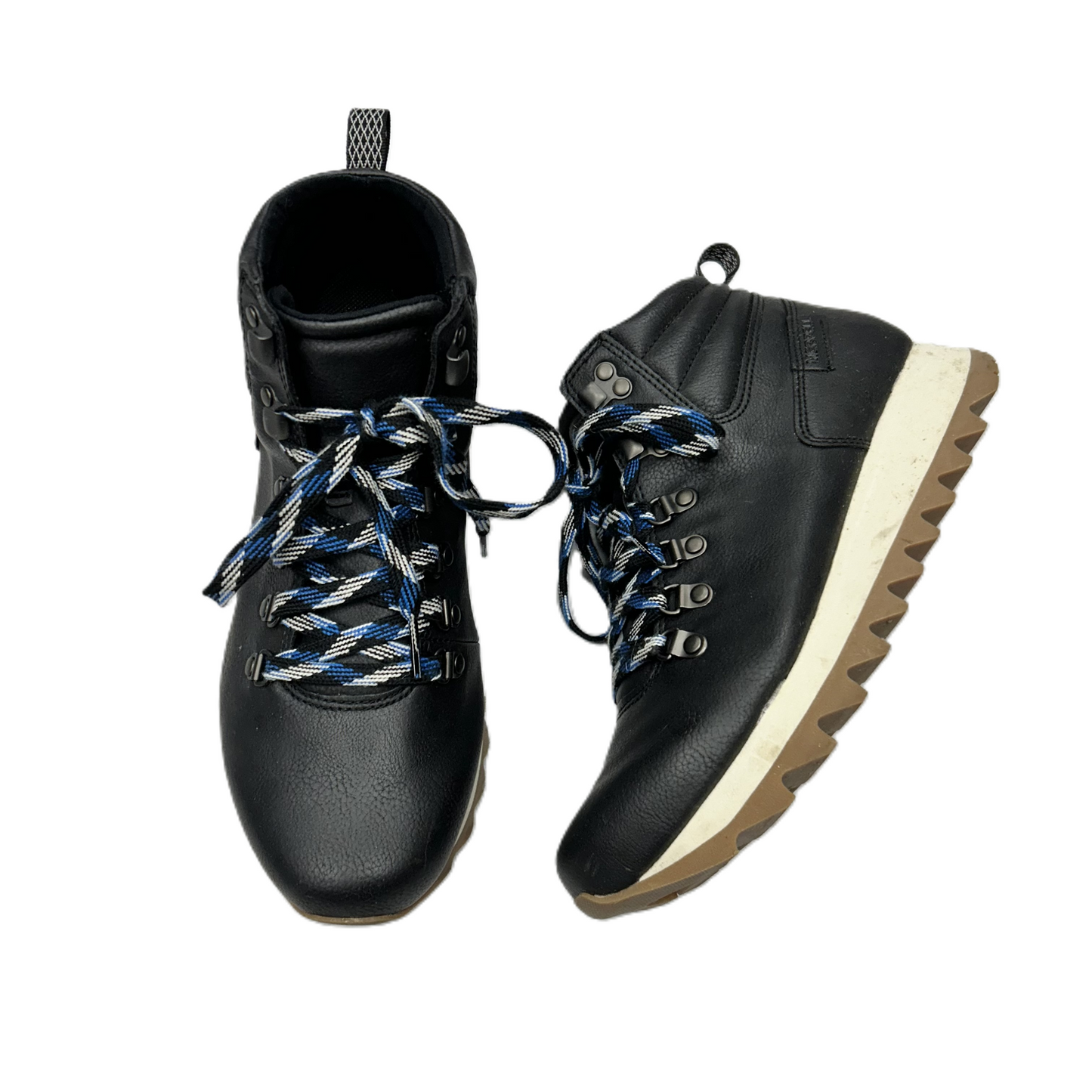 Boots Hiking By Merrell In Black & Blue, Size: 9